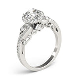 Lab Grown Round Diamond Halo Engagement Ring