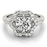 Lab Grown Round Diamond Halo Engagement Ring