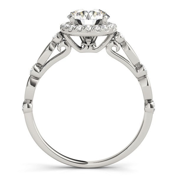 Lab Grown Round Diamond Halo Engagement Ring
