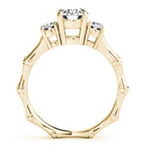 Lab Grown Round Cut Diamond 3 Stone Engagement band Platinum