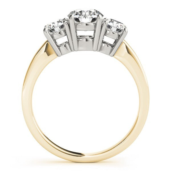 0.50Ct - 2.00Ct DE/VS Lab Grown Round Diamond Trilogy Engagement Ring Platinum