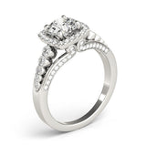 Lab Grown Round Diamond Halo Engagement Ring