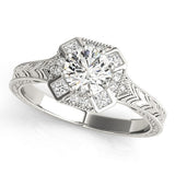 Lab Grown Round Diamond Halo Engagement Ring