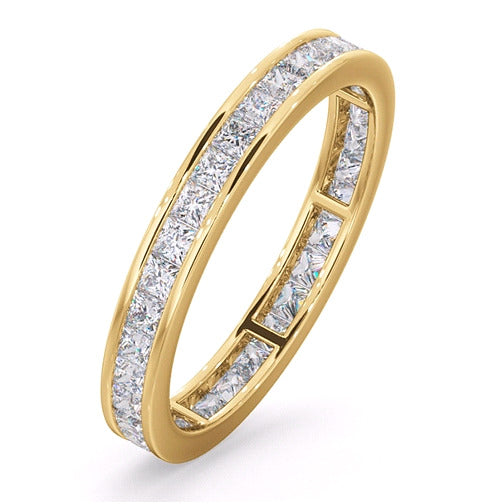 2.00Ct Princess Cut Diamond Channel set Full Eternity Wedding Ring