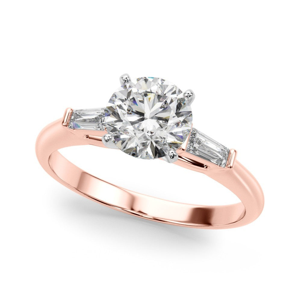 Lab-Grown Round Cut Diamond 3 Stone Engagement Ring 950 Platinum