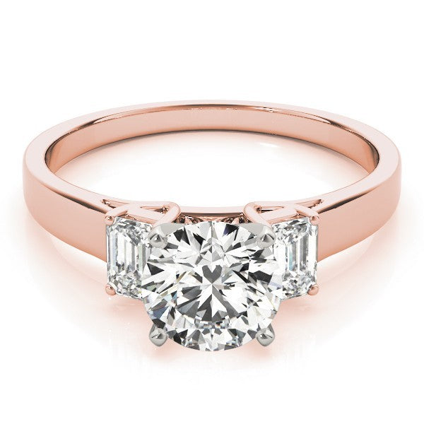 Platinum Lab Grown Round Cut Diamond Trilogy Engagement Ring In 2.00ct DE/VS