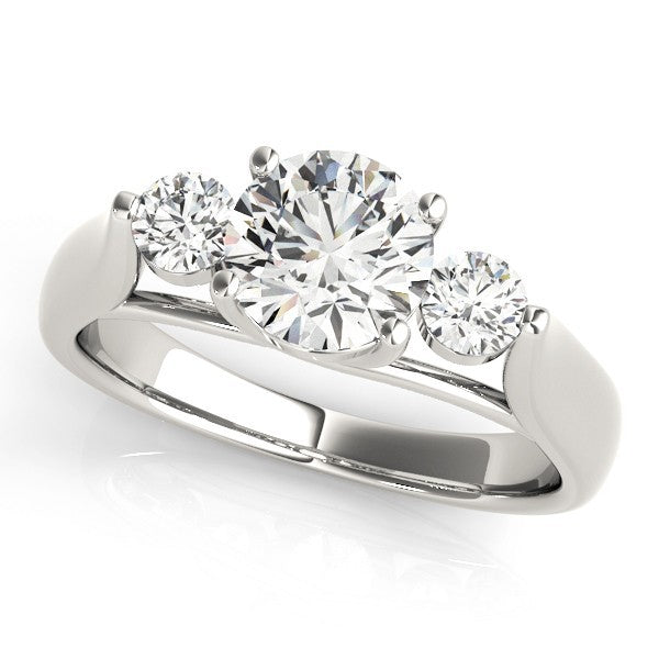 0.50Ct - 2.00Ct Lab Grown Round Diamond 3 Stone Engagement Ring Platinum