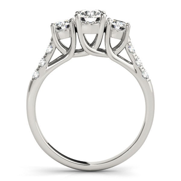 Lab Grown Round Cut Diamond 3-Stone Engagement Ring In DE/VS 0.50Ct To 2.00Ct