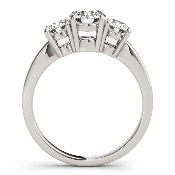 0.50Ct - 2.00Ct DE/VS Lab Grown Round Diamond Trilogy Engagement Ring Platinum
