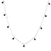 Round Shape Blue Sapphire Stone Necklace