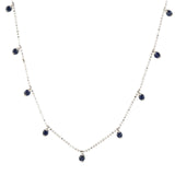 Round Shape Blue Sapphire Stone Necklace