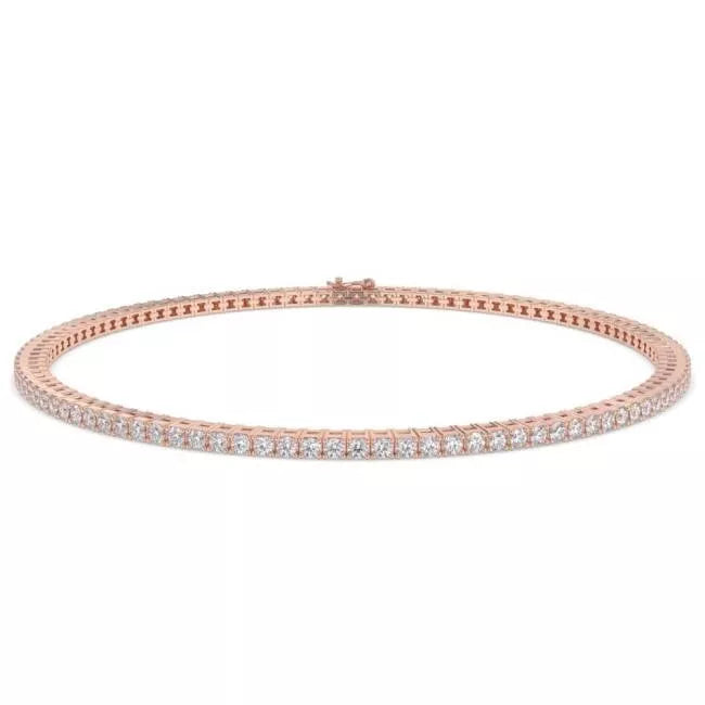 Tennis Bracelet For Women Natural Round Cut Diamond Claw Set With Two Secure Locks, 1.75 Ct To 8.00 Ct, 7" Inches Length