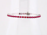 Round Natural Ruby Line Bracelet In Gold & Platinum