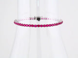 Round Lab-Grown Ruby Line Bracelet In Gold & Platinum