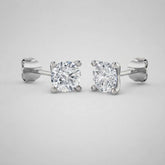 Stud Earrings Round Brilliant Cut Diamonds Anniversary Gift DE VVS