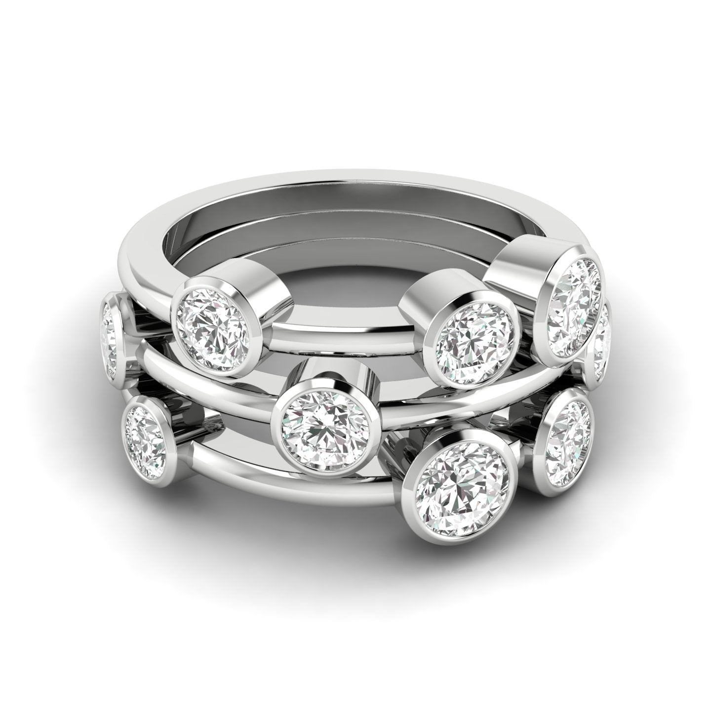 Lab-Grown Diamond Bubble Ring 2.00 Carat Gold & Platinum Handmade