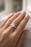 Oval Cut Diamond Ring with Diamond-Set Shoulders Platinum