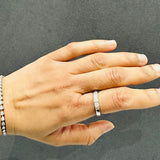 14K White Gold Prong Set Round Cut Natural Diamond 3-Stone Engagement Ring Birthday Gift for Women