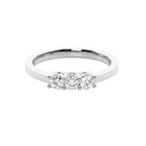 Three-Stone Lab-Grown Diamond Engagement Ring in 925 Sterling Silver