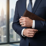 Men’s Diamond Edge Band Ring in Gold & Platinum