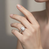 Elegant Emerald Cut Diamond Solitaire Ring in White Gold | Natural & Lab Grown Diamond