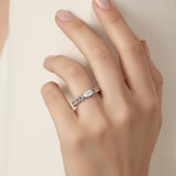 Pear Shaped Diamond Solitaire Ring in White Gold | Elegant Chain Design