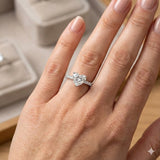 Heart Shape Diamond Solitaire Engagement Ring with Pavé Band | Natural & Lab Grown