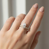 Pear Wishbone Diamond Engagement Ring in Gold or Platinum