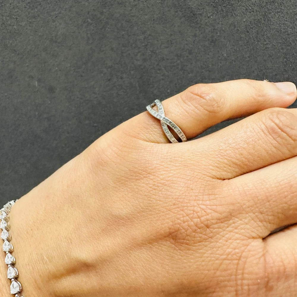 infinity pave set wedding band