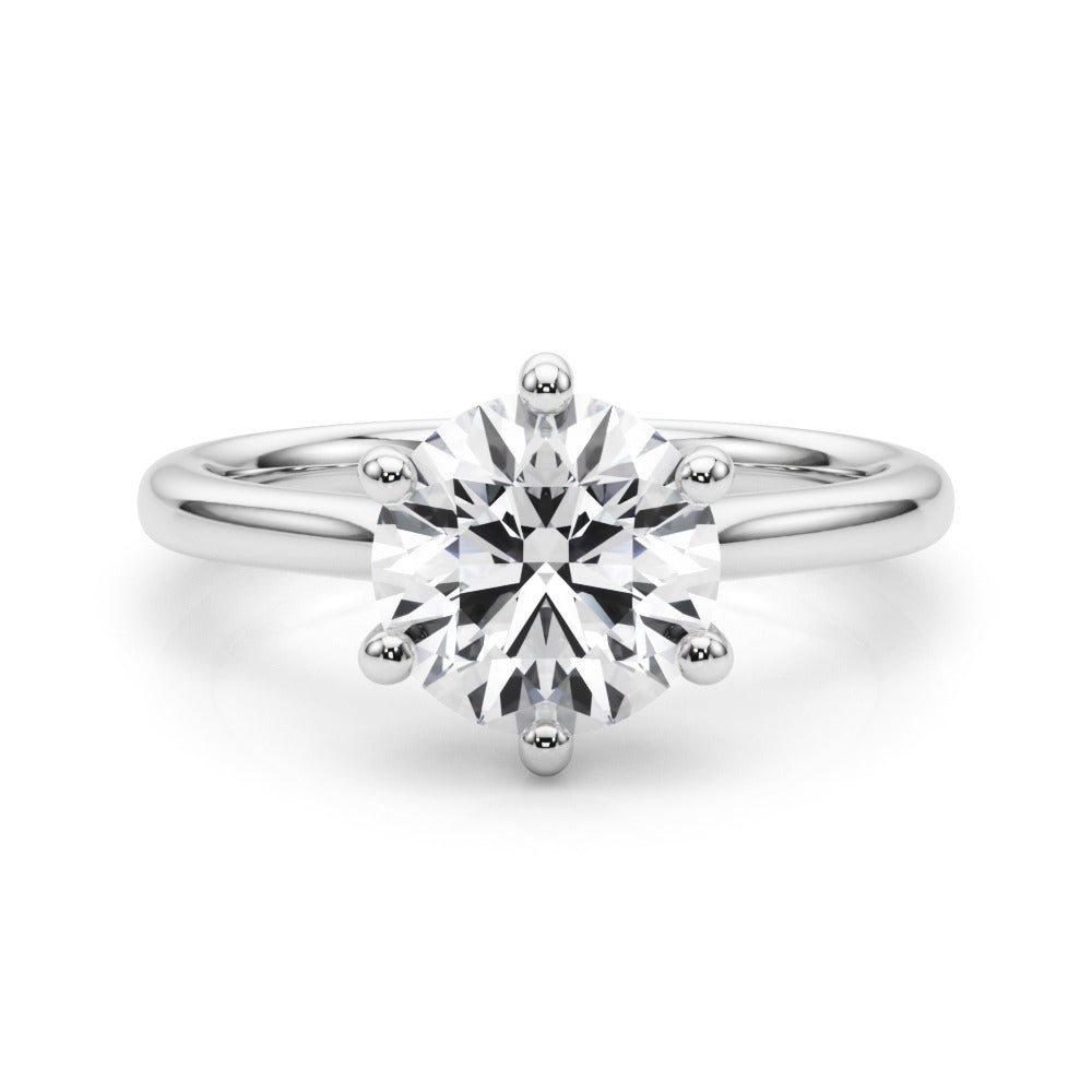 Solitaire engagement ring six claw set women ring