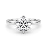 Solitaire engagement ring six claw set women ring
