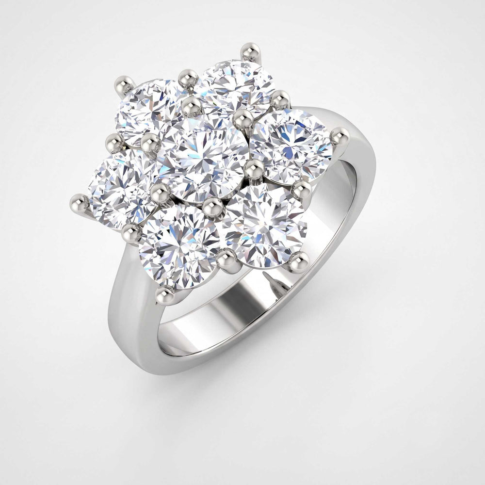 White gold 7 stone round diamond ring wedding gift