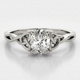 Oval diamond Celtic knot engagement ring proposal gift