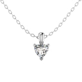 Natural Heart Cut Diamond Claw Set Solitaire Pendant in Gold
