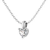 Natural Heart Cut Diamond Claw Set Solitaire Pendant in Gold