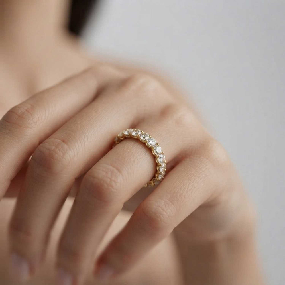 0.50-3.00ct Lab Grown Round Cut Diamond Full Eternity Ring Christmas Gift