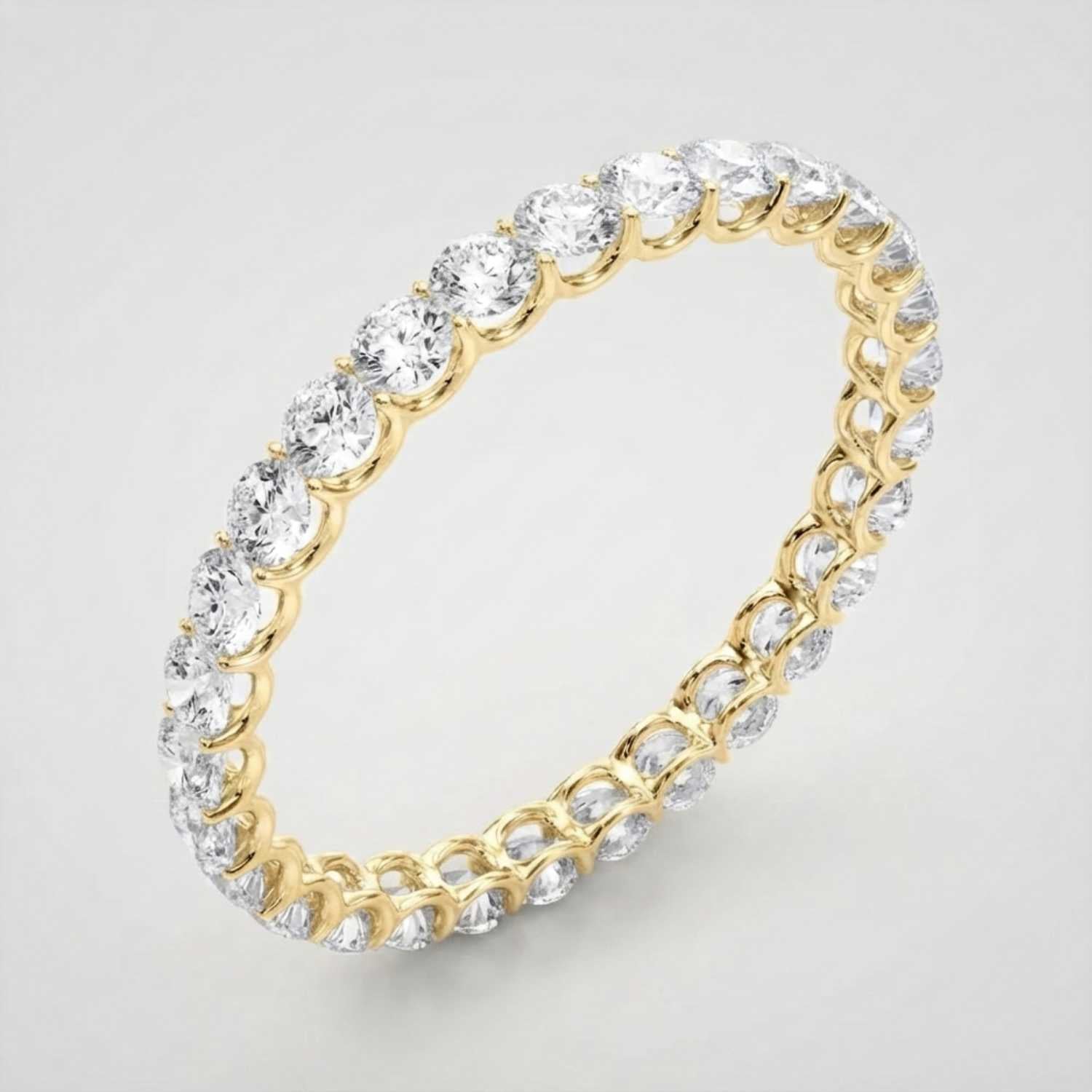 0.50-3.00ct Lab Grown Round Cut Diamond Full Eternity Ring Luxury Gift
