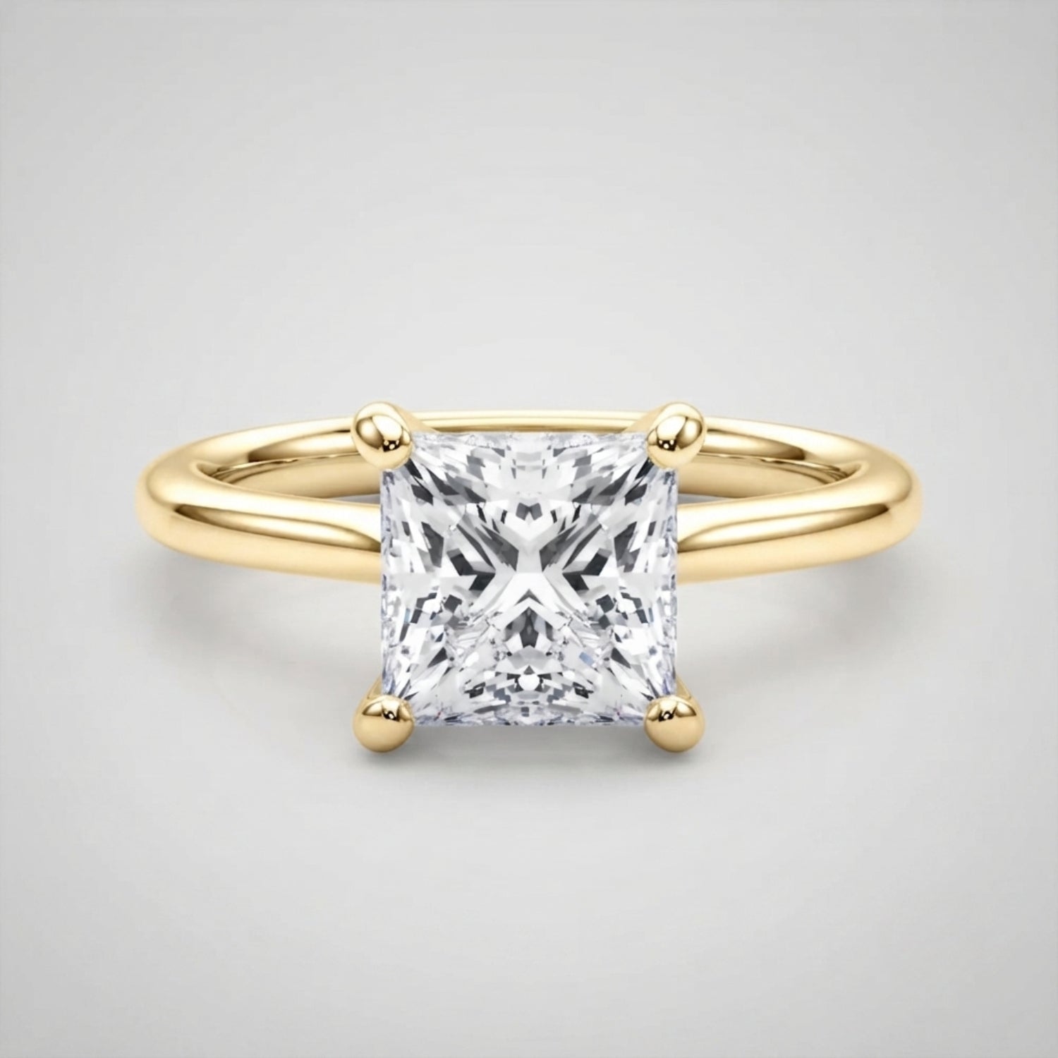 Delicate 0.50Ct princess-cut diamond solitaire ring designed for a modern minimalist proposal.
