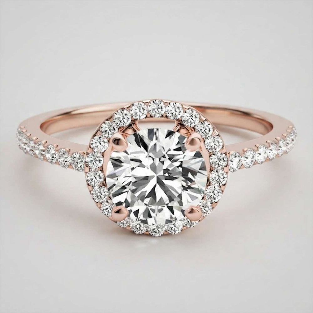 Delicate 0.50Ct round brilliant-cut lab diamond engagement ring designed for a classic minimalist look.