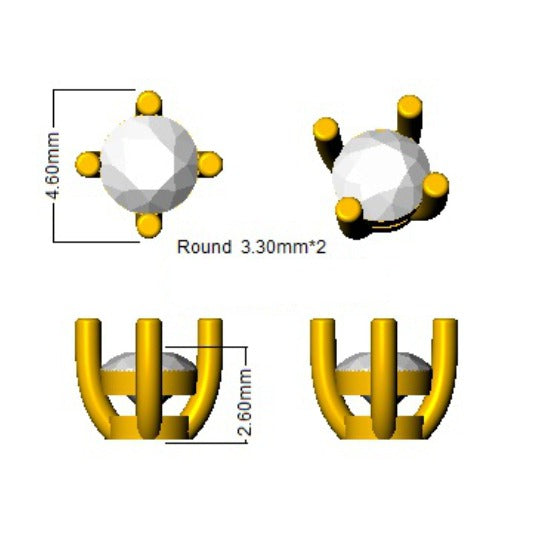 0.25ct lab grown diamond stud earrings in gold for women