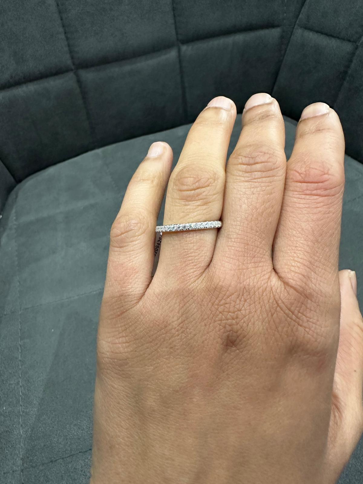 0.35Ct Moissanite Diamond Half Eternity Ring in Silver, Perfect For Gifting