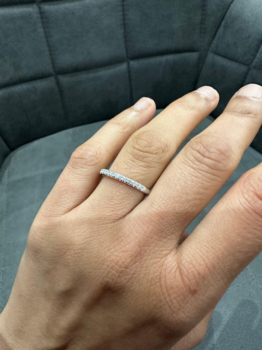 0.35Ct Moissanite Diamond Half Eternity Ring in Silver, Perfect For Gifting