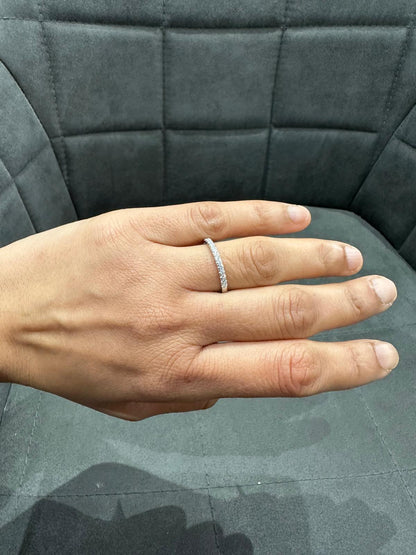 0.35Ct Moissanite Diamond Half Eternity Ring in Silver, Perfect For Gifting