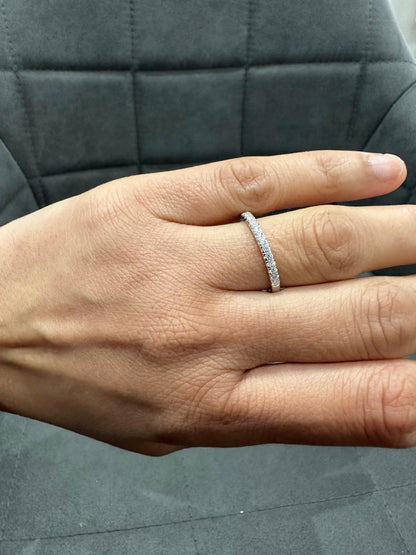 0.35Ct Moissanite Diamond Half Eternity Ring in Silver, Perfect For Gifting