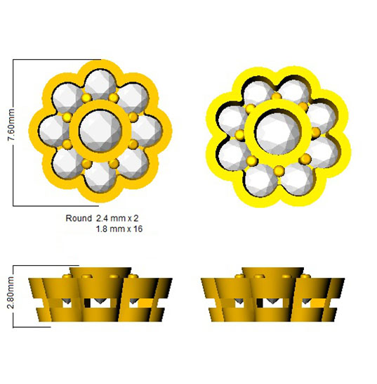 0.50–3.00Ct Natural & Lab-Grown Diamond Vintage Stud Earrings in Hallmarked Gold
