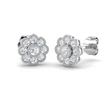 Natural & Lab-Grown Diamond Vintage Stud Earrings in Hallmarked Gold