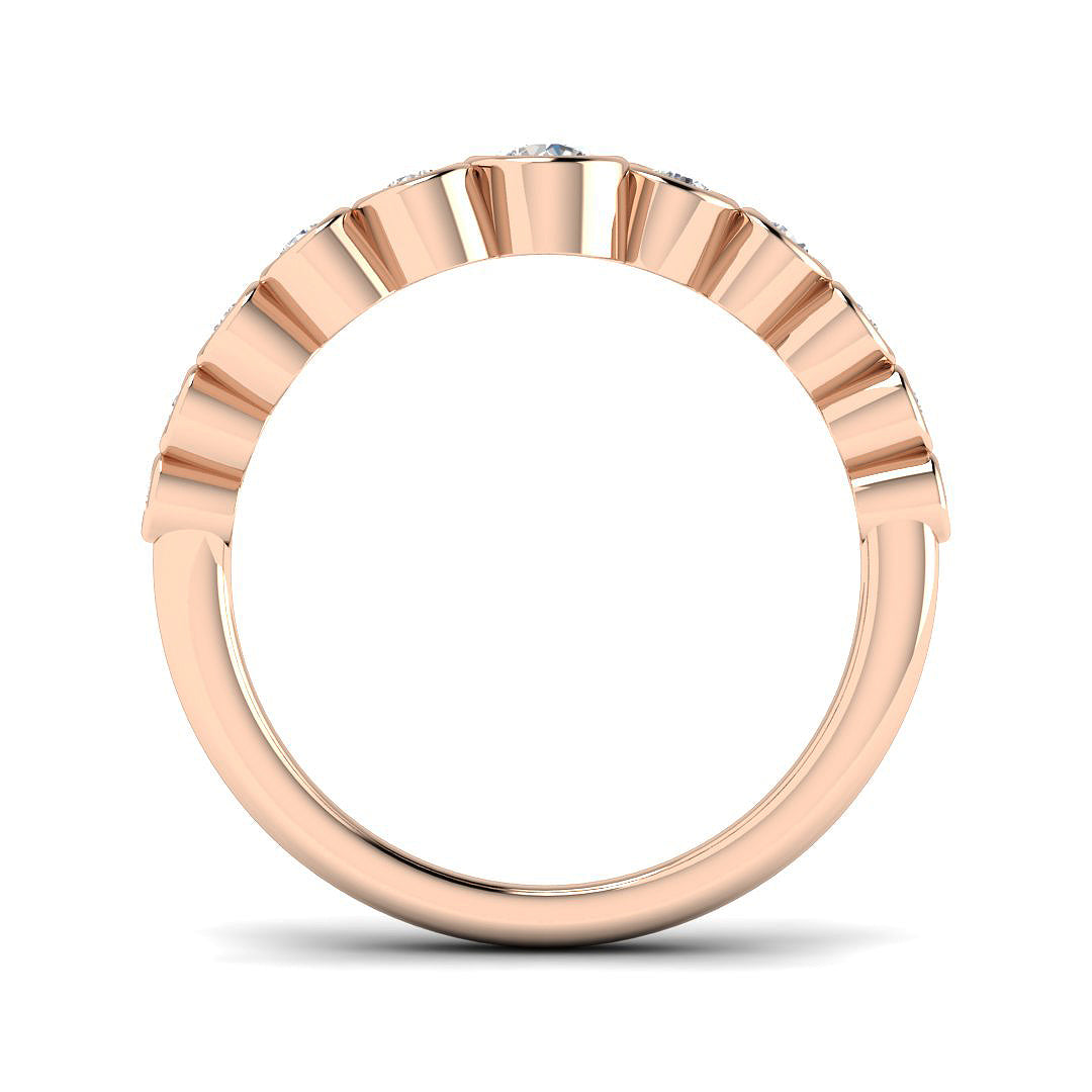 0.50 Carat Lab Grown Diamond Bubble Ring with Graduated Bezel Set