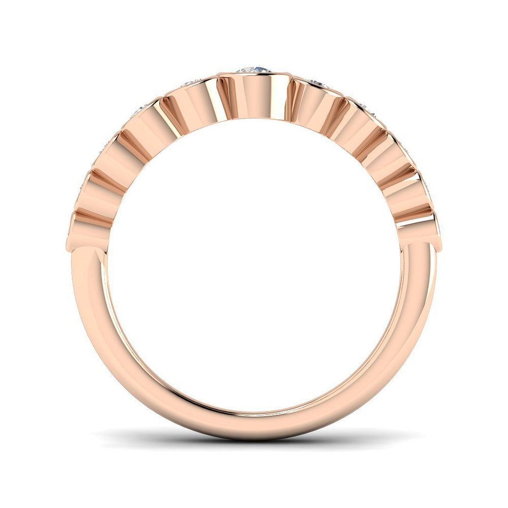 0.50 Carat Lab Grown Diamond Bubble Ring with Graduated Bezel Set