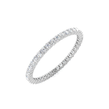 0.50-3.50 Carat Lab-Grown Round Cut D/VVS Diamond Prong Set Full Eternity Ring.