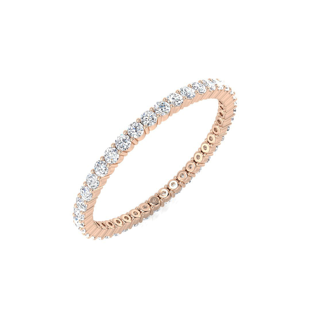 0.50-3.50 Carat Lab-Grown Round Cut D/VVS Diamond Prong Set Full Eternity Ring.
